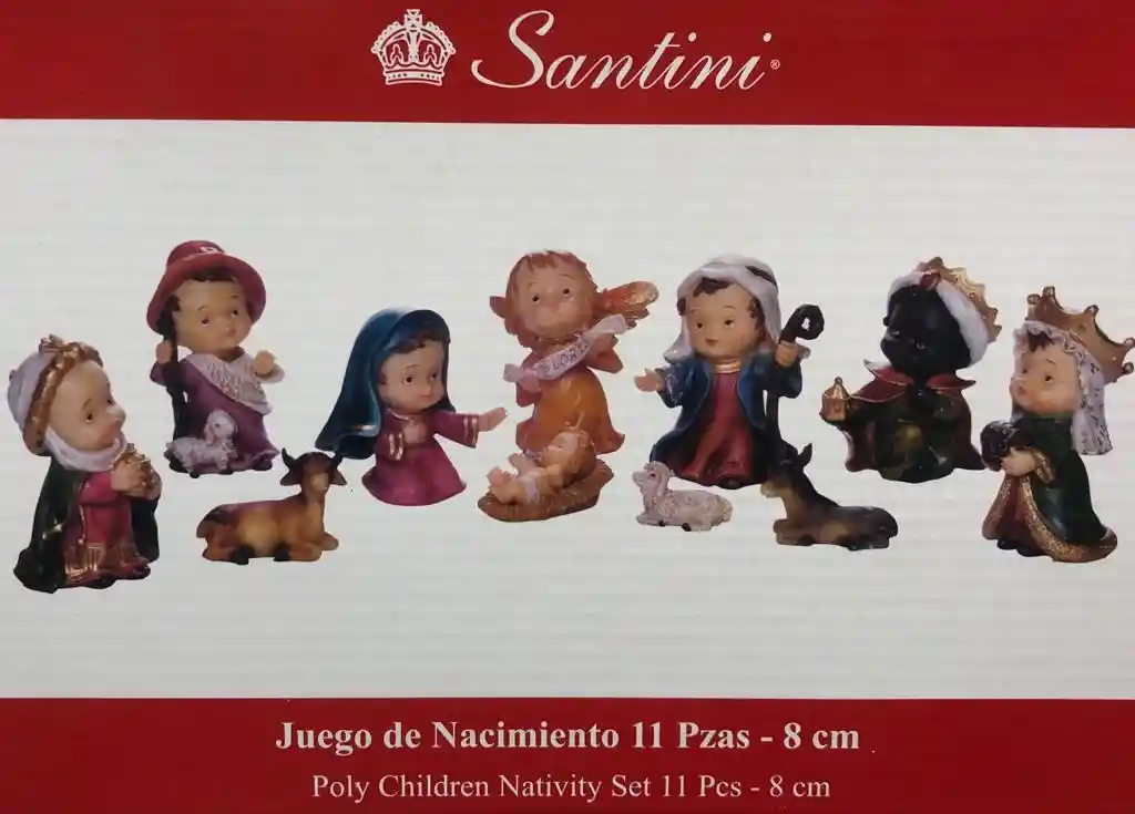 Pesebre Santini Juego De Nacimiento 11 Piezas 8cm Navidad Original Ref025-495009