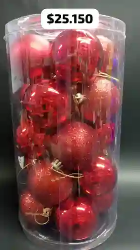 Bolas Navideñas Caja X 20 Unidades Rojas