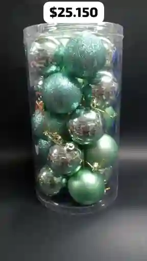 Bolas Navideñas Caja X20 Unidades Verde Menta