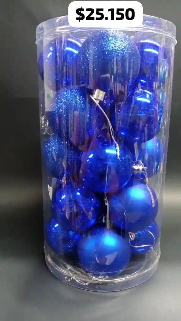 Bolas Navideñas Caja X20 Unidades Azul Oscuro