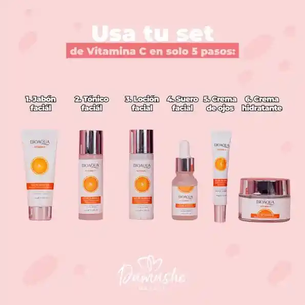 Kit Vitamina C Facial Bioaqua X 6 Antienvejecimiento