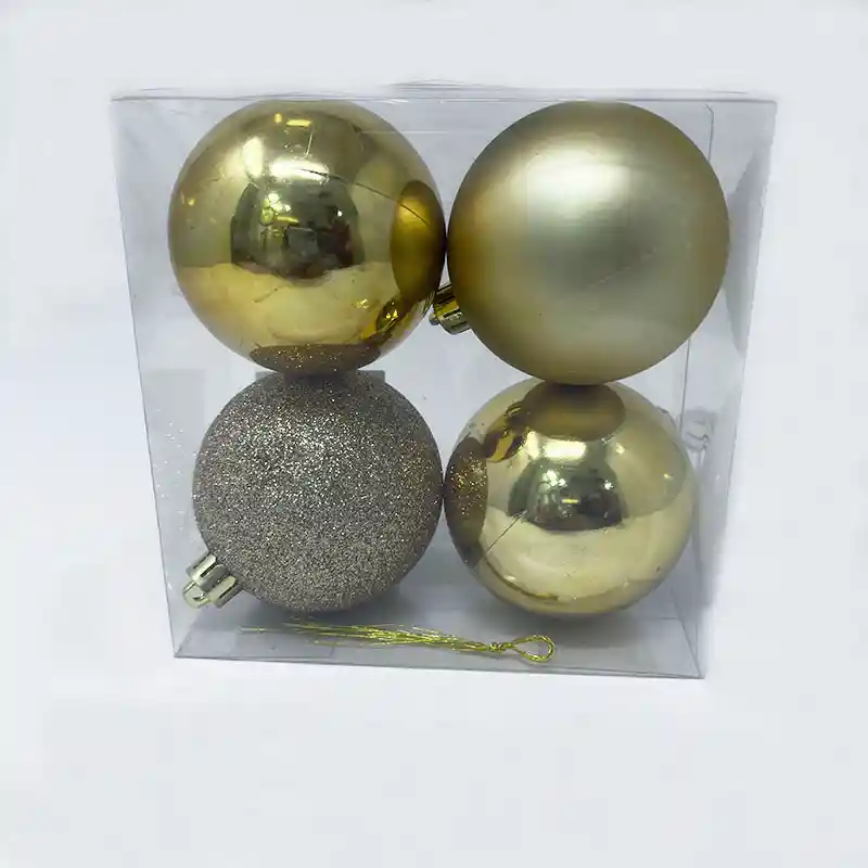 Bolas 8cm X4 Pc Mix Dorado