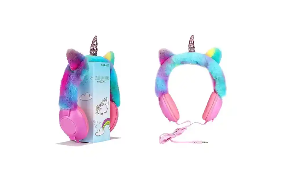 Auricular Audífonos Unicornio Peluche Con Cable