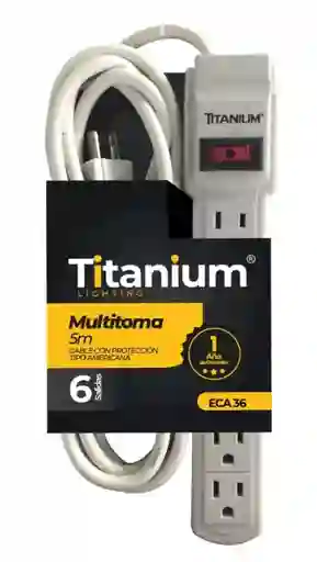 Multitoma Con Cable 5mt / 6 Puestos ( Titanium )