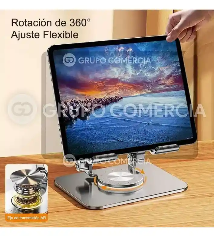 Base Tablet Soporte Ajustable Giratorio Corporativo Metálico