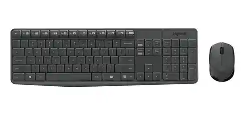 ⭐️kit De Teclado Y Mouse Inalámbrico Logitech Mk235 Español De Color Negro⌨️