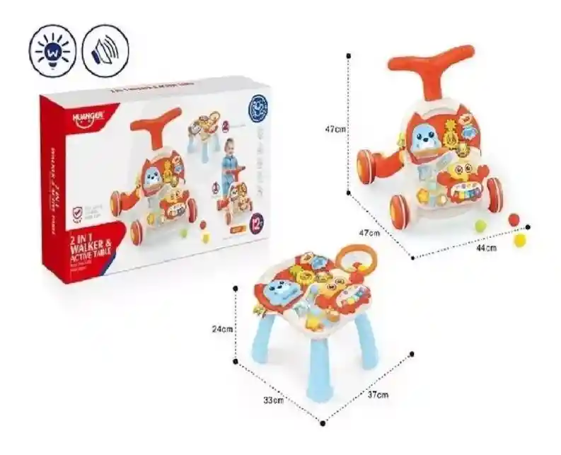 Andadera 2 En 1 Centro Actividades Mesa Juego Bebe Caminador