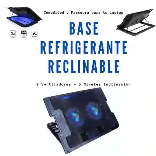 Base Refrigerante Para Laptop 2 Ventiladores/ Soporte Laptop / Base Para Portátil / Cooler