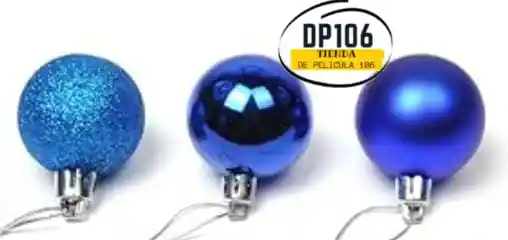 Bolas De Arbol Navidad Azul X 12 Und