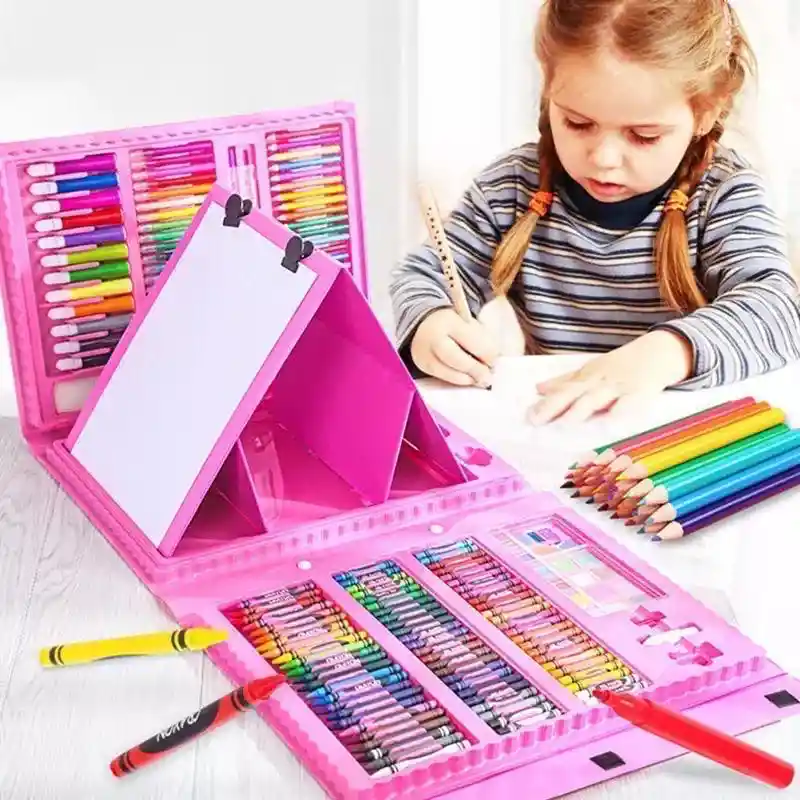 Set Artistico Infantil 208 Piezas Rosado