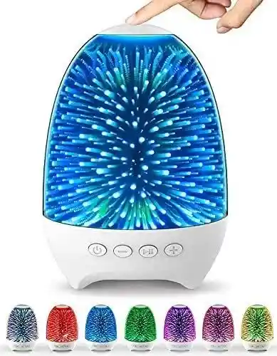 Altavoz Bluetooth Con Luz Nocturna Cristal 3d Control