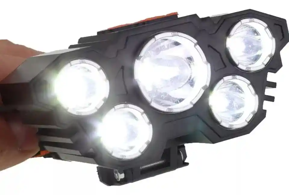 Linterna Minera Led De Cabeza Recargable De 5led Barteria Integrada