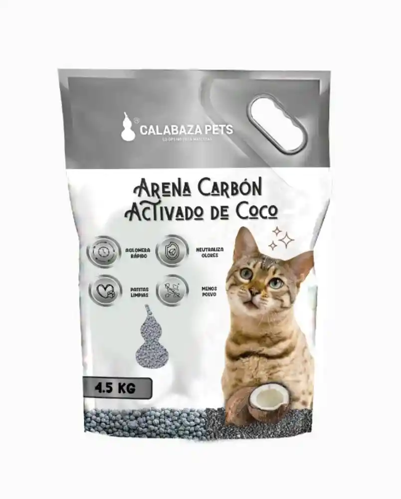 Arena Para Gatos Calabaza Pets Carbón Activado 4.5kg