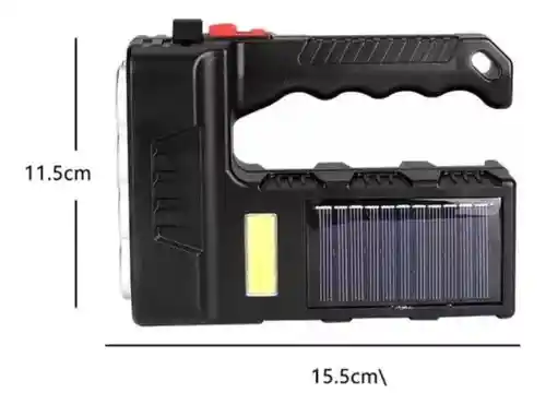 Linterna Led Solar Y Usb Recargable Multifuncional Color De La Luz Blanco