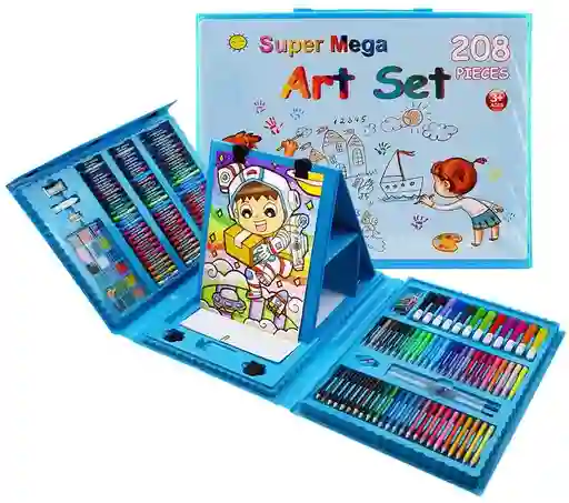 Set Artistico Infantil 208 Piezas Azul