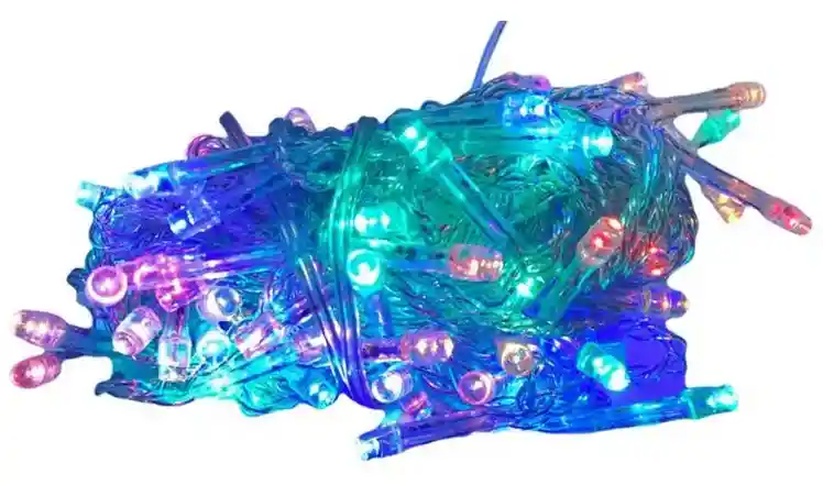 Luces De Navidad Tipo Lineal 56 Led Multicolor - Cable Transparente