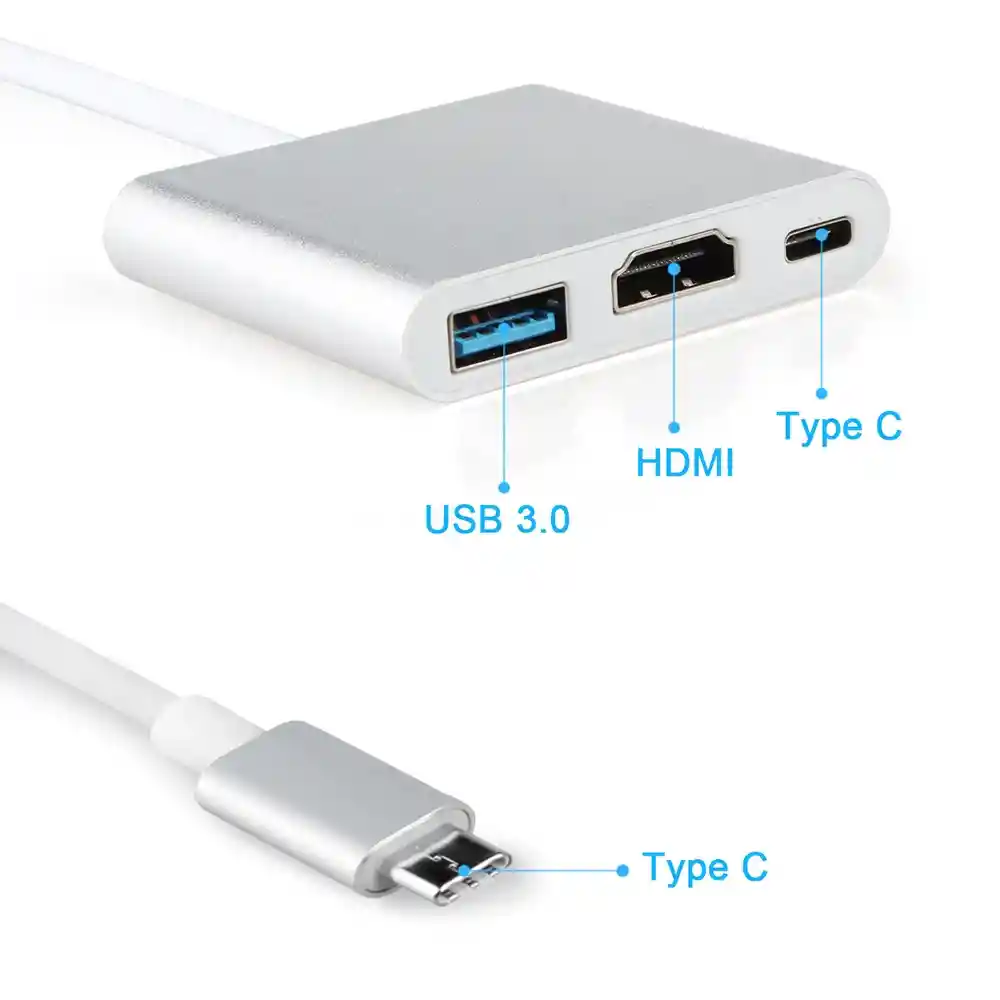 Adaptador Hub Multipuerto Usb C A Tipo C - Usb 3.0 - Hdmi 4k