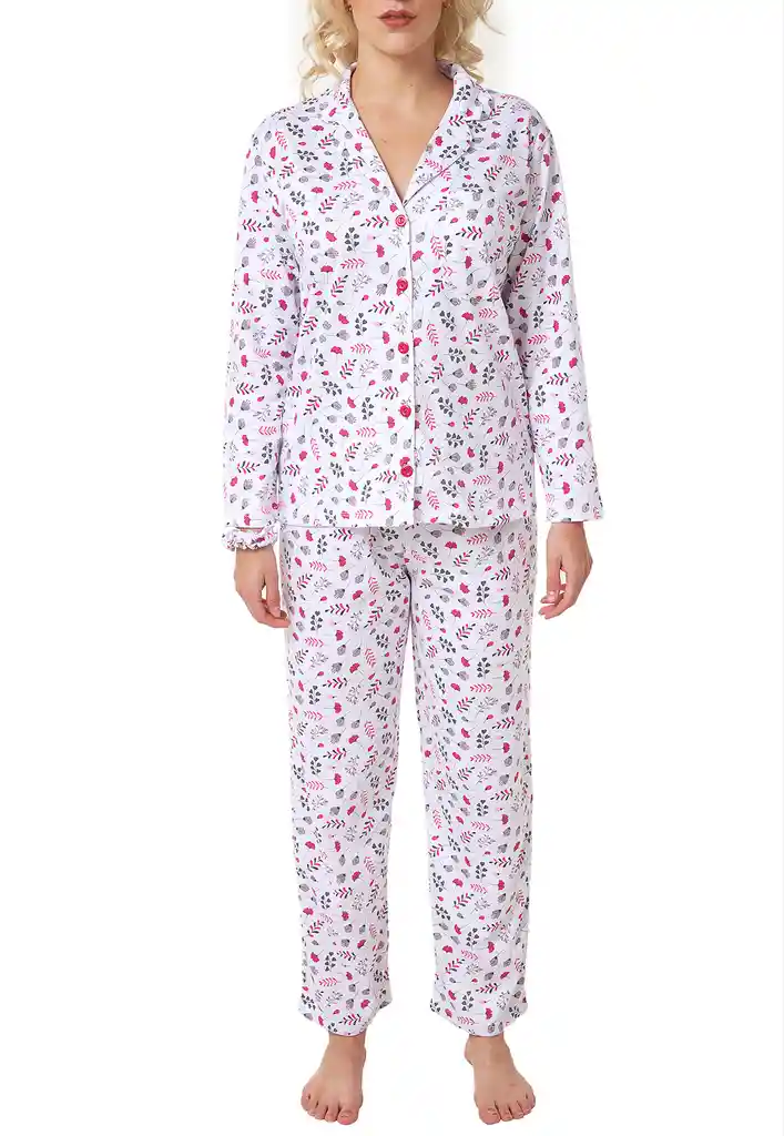 Pijama Mujer Lucia Estampada Santana Magenta Talla L