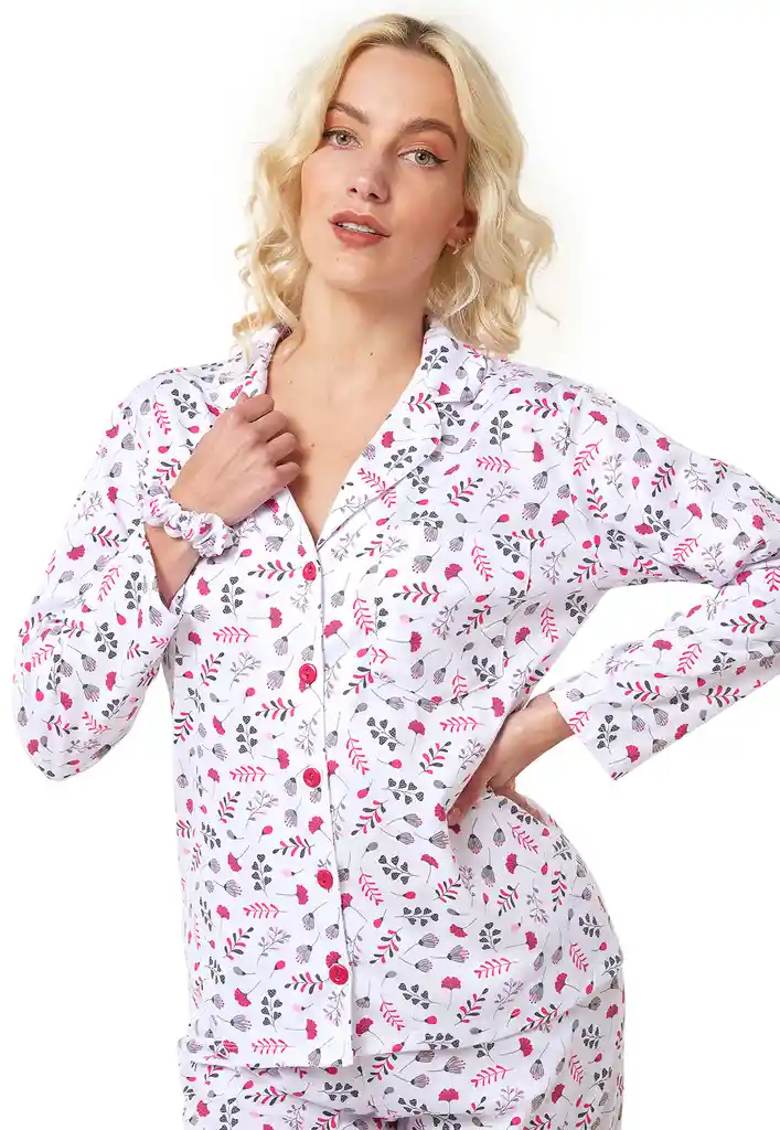 Pijama Mujer Lucia Estampada Santana Magenta Talla L