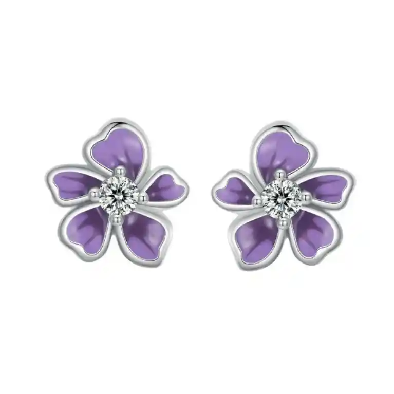 Aretes Topos Flor Primavera Para Mujer Fabricados En Plata 925