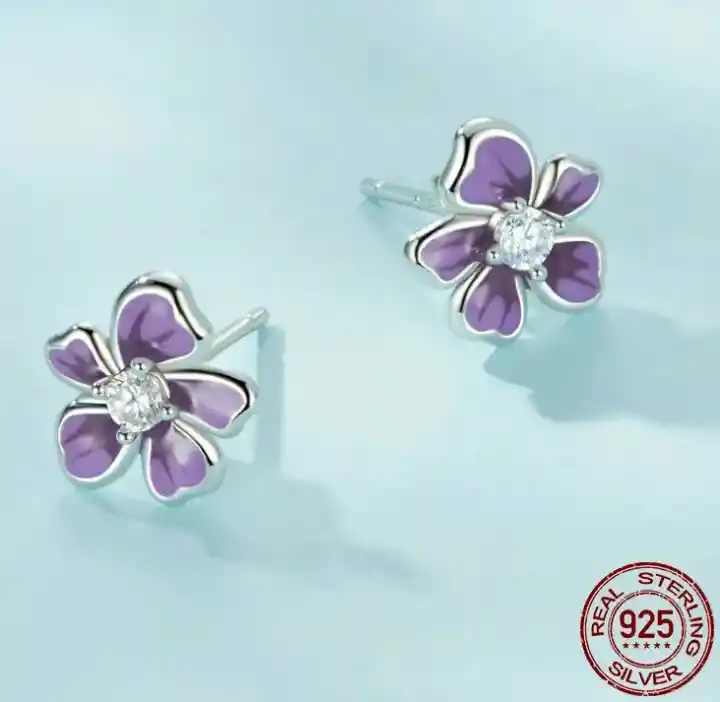 Aretes Topos Flor Primavera Para Mujer Fabricados En Plata 925