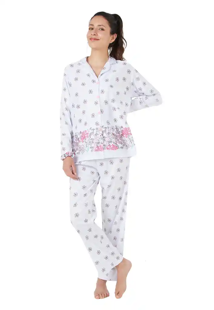 Pijama Mujer Lucia Estampada Santana Lila Fluorescente Talla Xxl