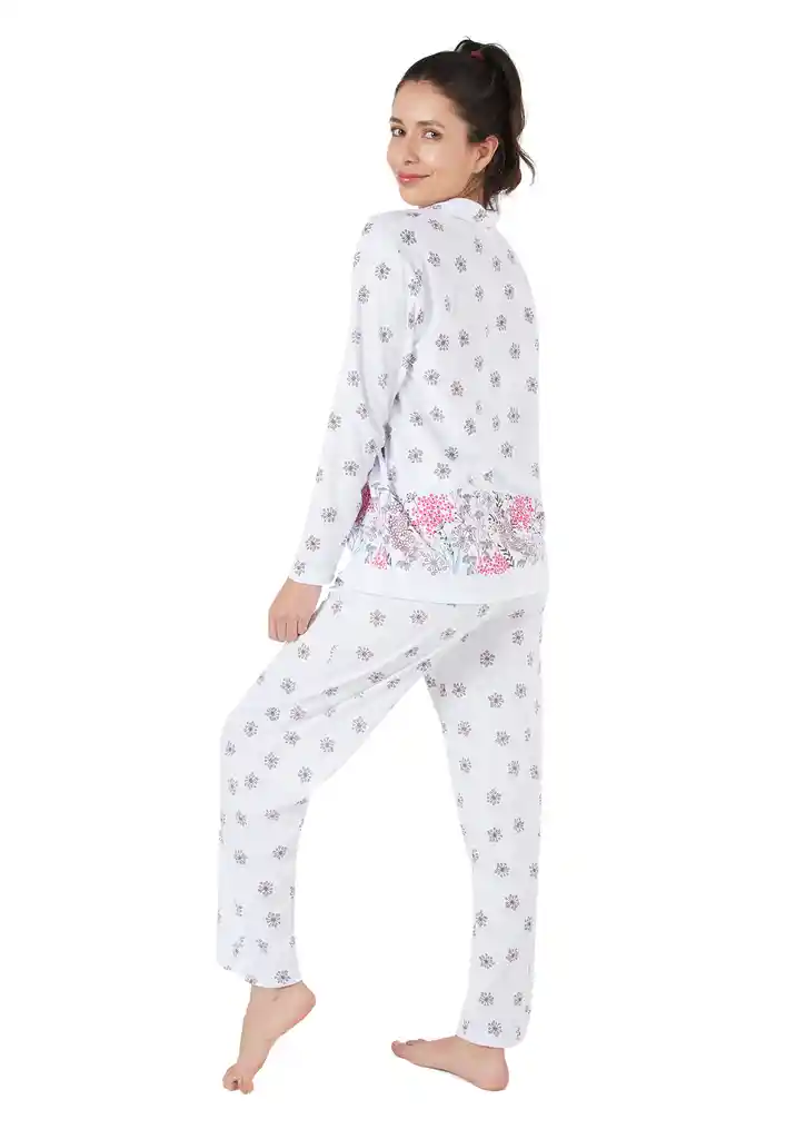 Pijama Mujer Lucia Estampada Santana Lila Fluorescente Talla Xxl