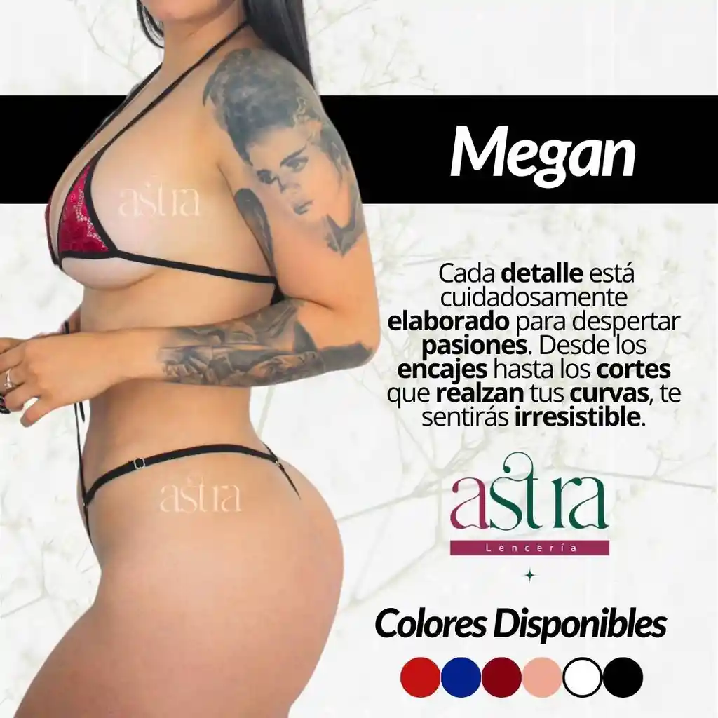 Lenceria Sexy Una Pieza Tanga Ligueros Brallete Megan