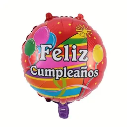 Globo Metalizado Feliz Cumpleaños Gorritos Inflado Con Helio