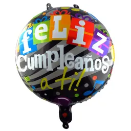 Globo Metalizado Feliz Cumpleaños A Ti Negro Inflado Con Helio