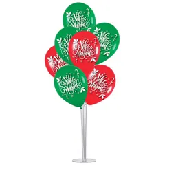 Soporte Acrílico Base De 7 Globos Con 7 Globos Feliz Navidad - Decoración De Navidad