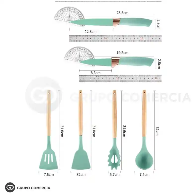 Set 19 Utensilios De Cocina Siliconados Alta Calidad Premium