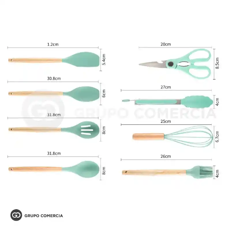 Set 19 Utensilios De Cocina Siliconados Alta Calidad Premium