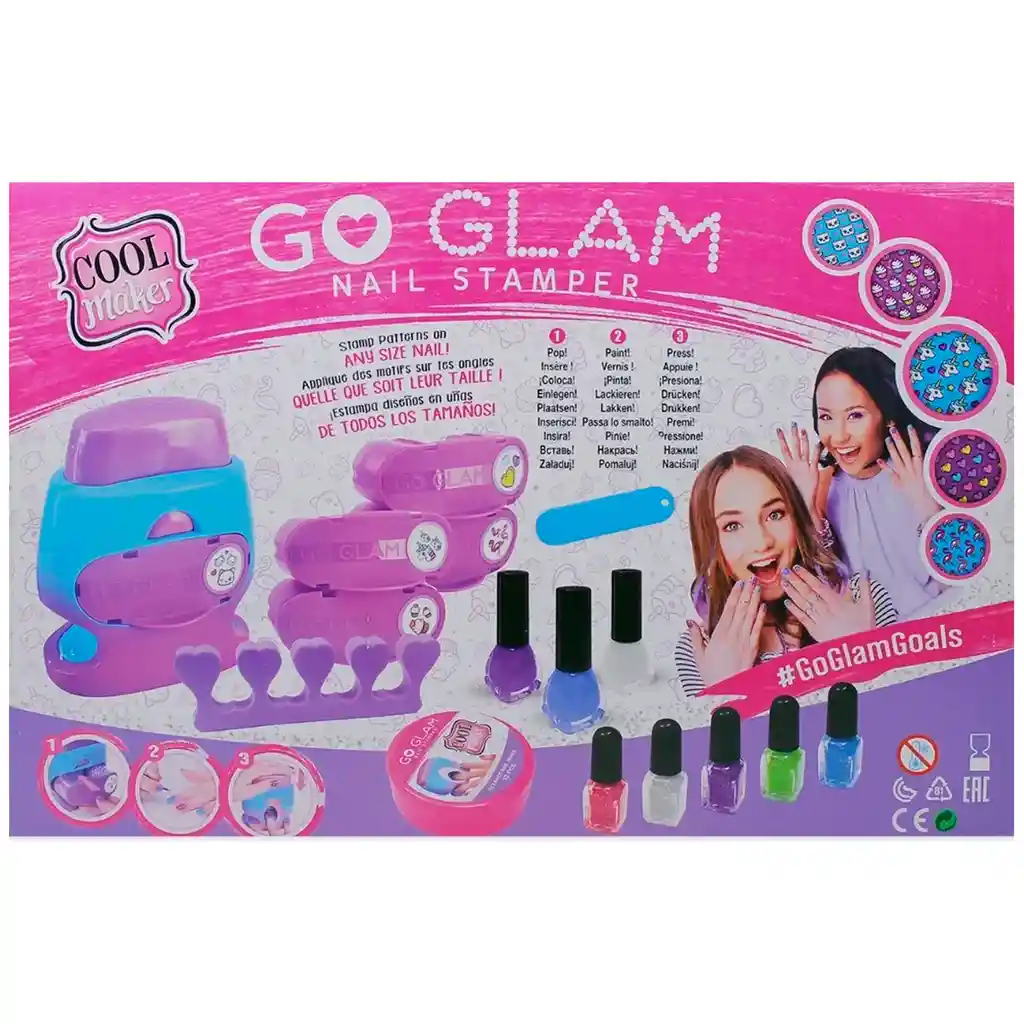 Cool Maker Go Glam Decora 8 Esmaltes + Stickers Juguete Niña Sye-01