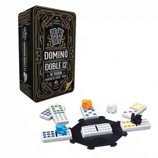 Juego De Mesa Domino Ronda Doble 12 Lata