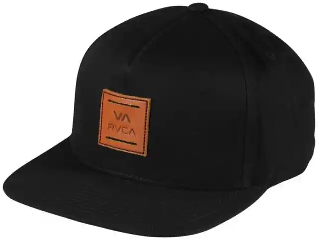 Gorra Rvca Negra Logo Cuero Va All The Way