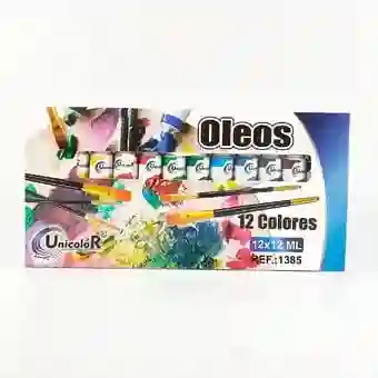 Pintura Al Oleo Unicolor Caja X 12 Colores Tubo De 12ml