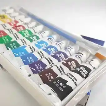 Pintura Al Oleo Unicolor Caja X 12 Colores Tubo De 12ml