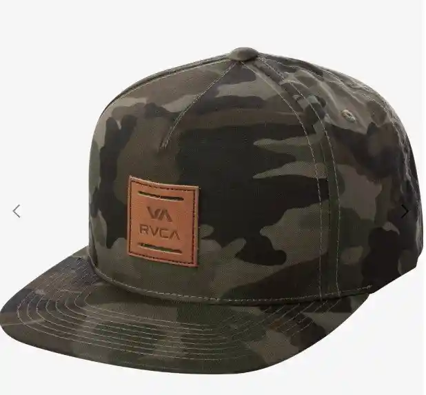 Gorra Rvca Camuflada Logo Cuero Va All The Way Snapback