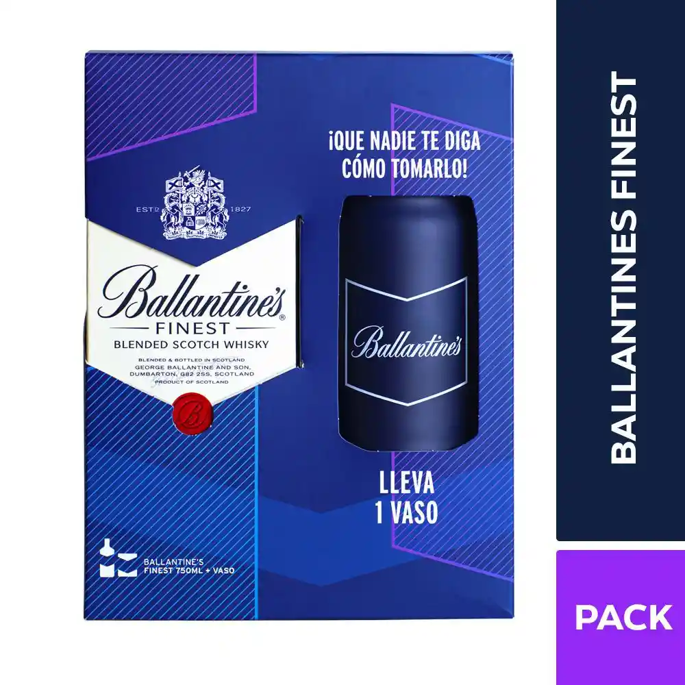 Estuche Ballantines Mas Vaso