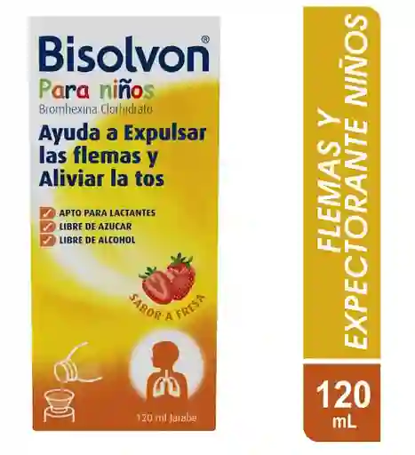 Bisolvon Niños Bromhexina 8 Mg Sanofi Jarabe Frasco X 120 Ml