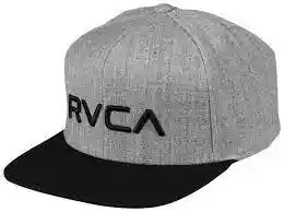 Gorra Rvca Gris Logo Negro Vicera Negra Twill Snapback