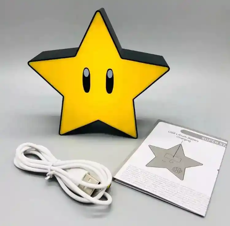 Lámpara Recargable Bloque Super Mario Bros Y Sonidos Retro