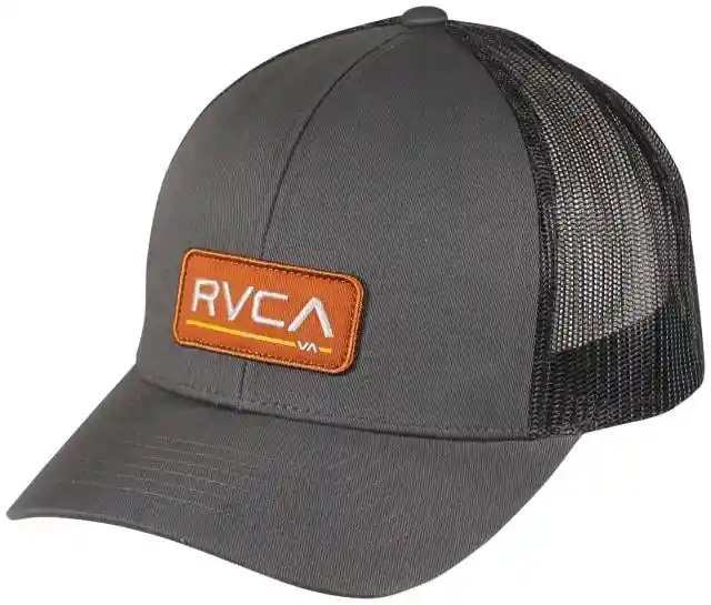 Gorra Rvca Gris Oscuro Logo Cafe Ticket Trucker