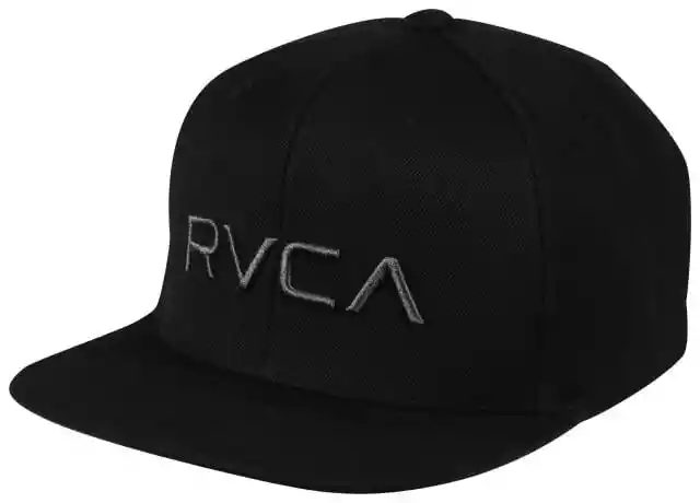 Gorra Rvca Negra Logo Gris Twill Snapback Boys