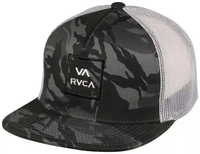 Gorra Rvca Camuflada Logo Negro/blanco Malla Blanca