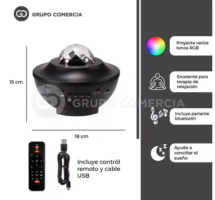 Proyector Led Galaxia Relajante Parlante Bluetooth Galaxia