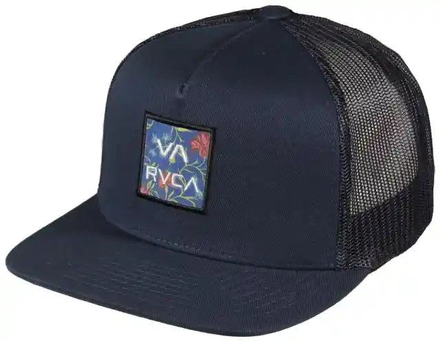 Gorra Rvca Azul Logo Negro7flores Va Atw Trucker