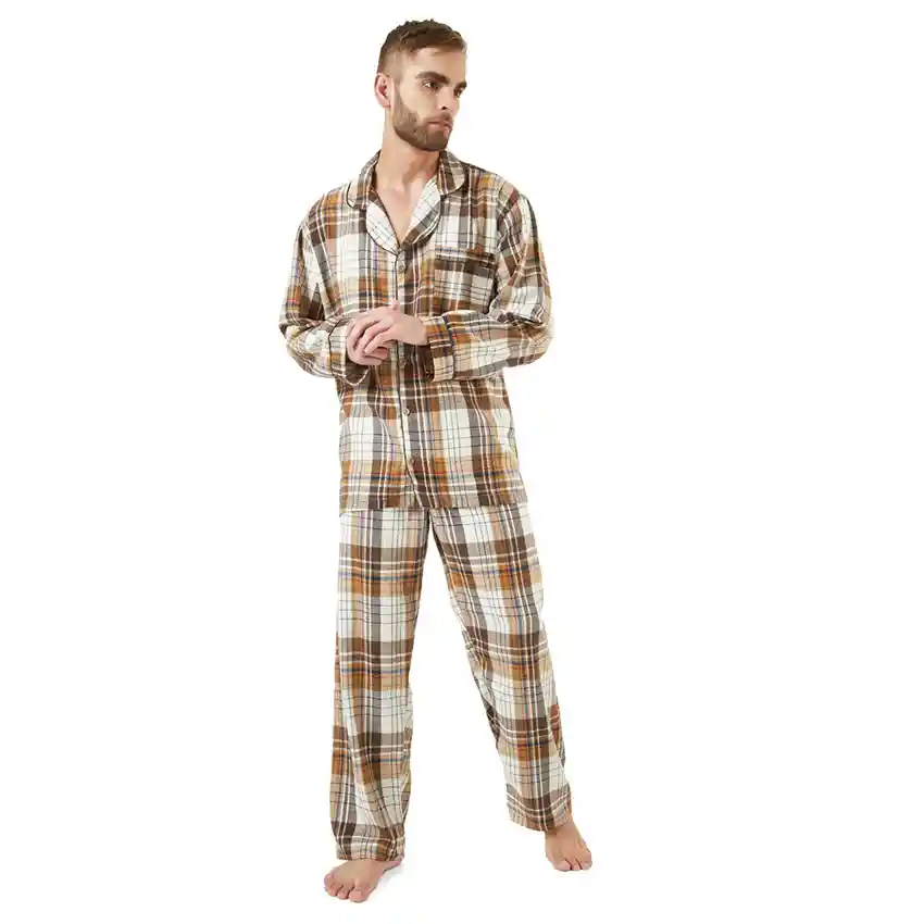 Pijama Hombre Leñadora Ocre Oscuro Talla Xl