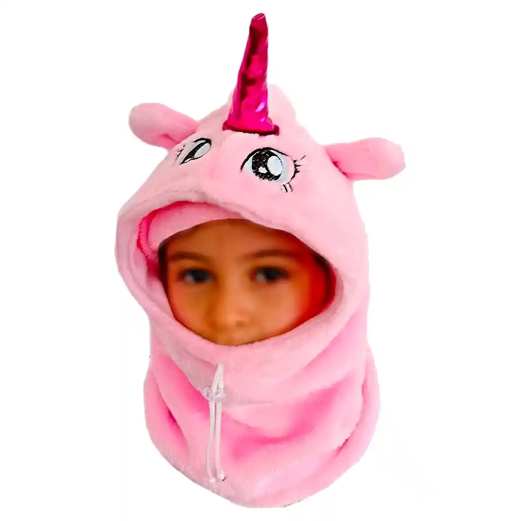 Gorro Pasamontaña Niños Unicornio 36cm Ajustable Frio